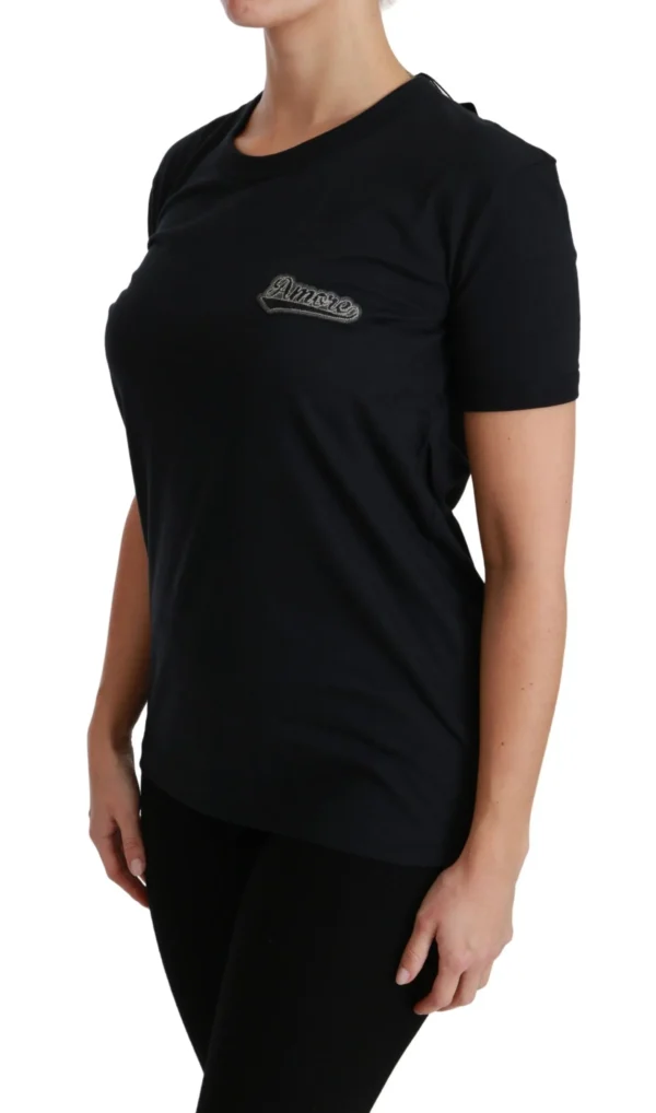 Dolce & Gabbana Women's Elegant Crewneck Blue Amore Tee