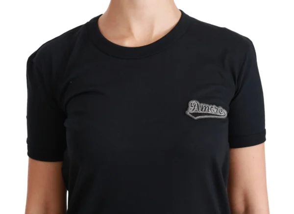 Dolce & Gabbana Women's Elegant Crewneck Blue Amore Tee