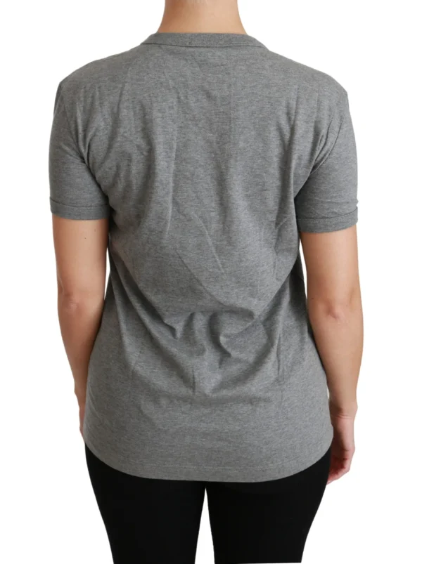 Dolce & Gabbana Women's Chic Gray Amore Patch Crewneck Tee