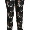 Dolce & Gabbana Women's Elegant Silk Puppy Dog Print Pants