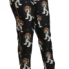 Dolce & Gabbana Women's Elegant Silk Puppy Dog Print Pants