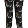 Dolce & Gabbana Women's Elegant Silk Puppy Dog Print Pants