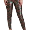 Dolce & Gabbana Women's Elegant Bronze Leaf Metallic Trousers