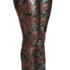 Dolce & Gabbana Women's Elegant Bronze Leaf Metallic Trousers