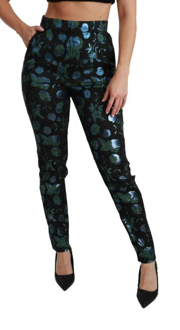 Dolce & Gabbana Women's Floral High Waist Skinny Trousers