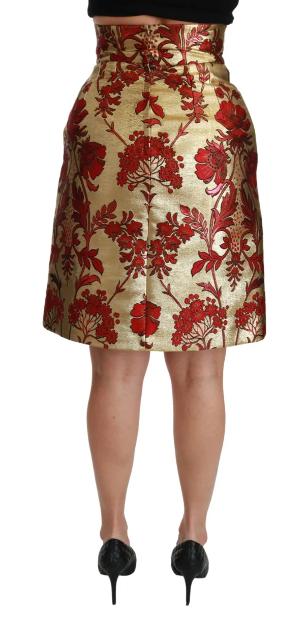Dolce & Gabbana Women's Opulent Gold Floral Jacquard Skirt