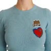Dolce & Gabbana Women's Queen Heart Beaded Wool Sweater