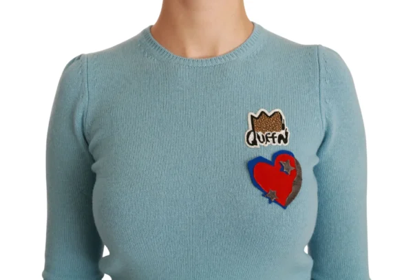Dolce & Gabbana Women's Queen Heart Beaded Wool Sweater