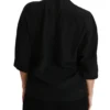 Dolce & Gabbana Women's Elegant Black Silk Short Sleeve Blouse