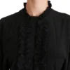 Dolce & Gabbana Women's Elegant Black Silk Short Sleeve Blouse
