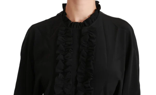 Dolce & Gabbana Women's Elegant Black Silk Short Sleeve Blouse