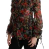 Dolce & Gabbana Women's Elegant Floral Silk Long Sleeve Blouse