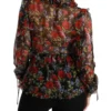 Dolce & Gabbana Women's Elegant Floral Silk Long Sleeve Blouse