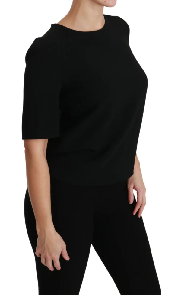 Dolce & Gabbana Women's Elegant Black Stretch Blouse Top