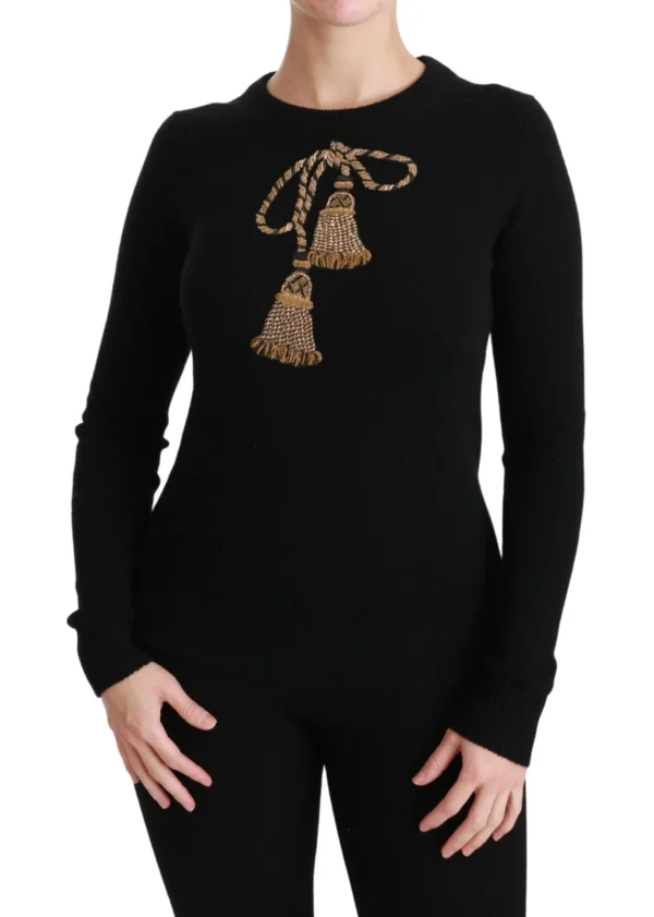 Dolce & Gabbana Women's Elegant Virgin Wool Gold Tassel Sweater