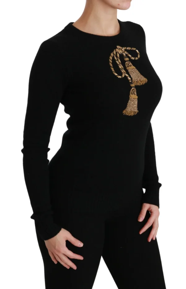Dolce & Gabbana Women's Elegant Virgin Wool Gold Tassel Sweater
