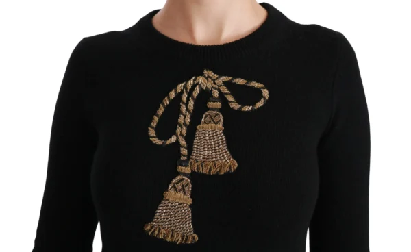Dolce & Gabbana Women's Elegant Virgin Wool Gold Tassel Sweater