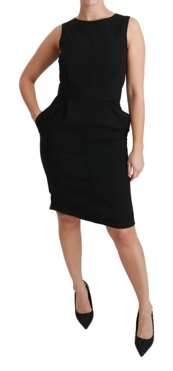 Dolce & Gabbana Women's Elegant Knee-Length Sheath Dress in Black