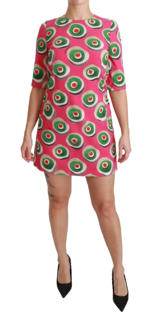 Dolce & Gabbana Women's Pink Sicily Cupcake Shift Mini Dress