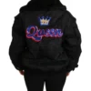Dolce & Gabbana Women's Elegant Black Bomber Jacket with Detachable Features