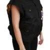 Dolce & Gabbana Women's Elegant Black Bomber Jacket with Detachable Features