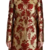 Dolce & Gabbana Women's Elegant Gold Floral Brocade Trench Coat