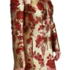 Dolce & Gabbana Women's Elegant Gold Floral Brocade Trench Coat