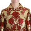 Dolce & Gabbana Women's Elegant Gold Floral Brocade Trench Coat