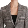 Dolce & Gabbana Women's Elegant Multicolor Checked Knee-Length Jacket Coat