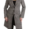Dolce & Gabbana Women's Elegant Multicolor Checked Knee-Length Jacket Coat
