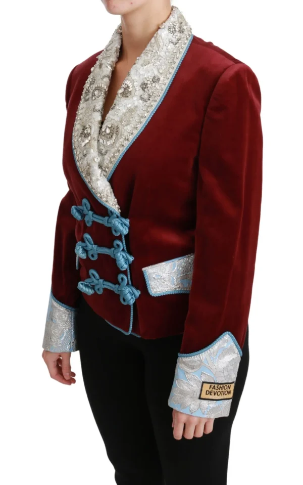 Dolce & Gabbana Women's Opulent Red Baroque Detail Blazer