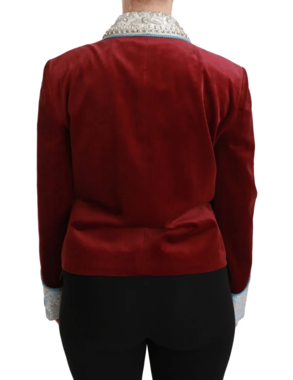 Dolce & Gabbana Women's Opulent Red Baroque Detail Blazer