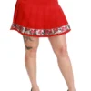 Dolce & Gabbana Women's Elegant Floral Red High Waist Skirt
