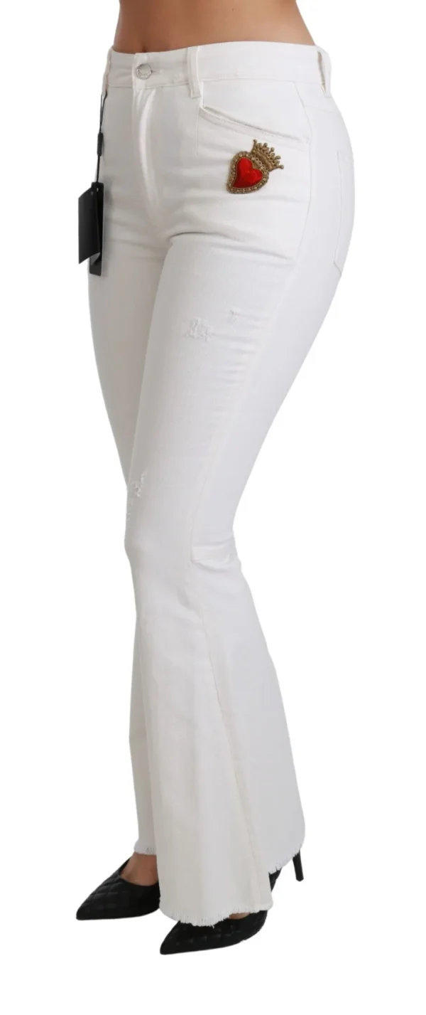 Dolce & Gabbana Women's Chic Flared Mid Waist Embroidered Pants