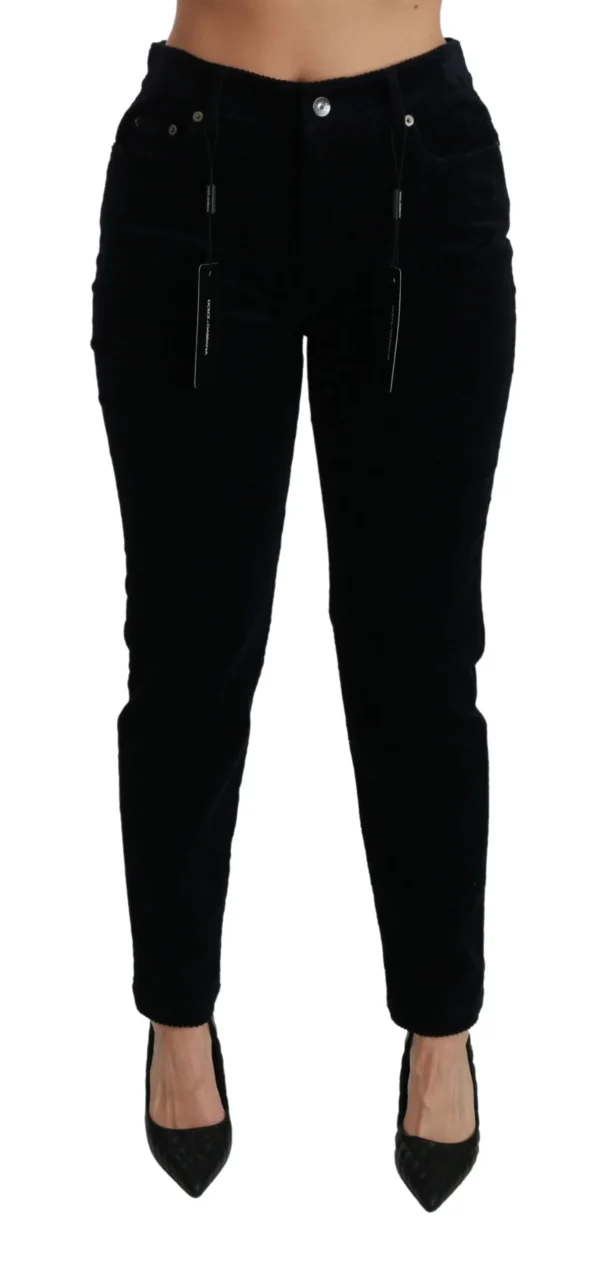 Dolce & Gabbana Women's Chic Mid Waist Skinny Corduroy Jeans