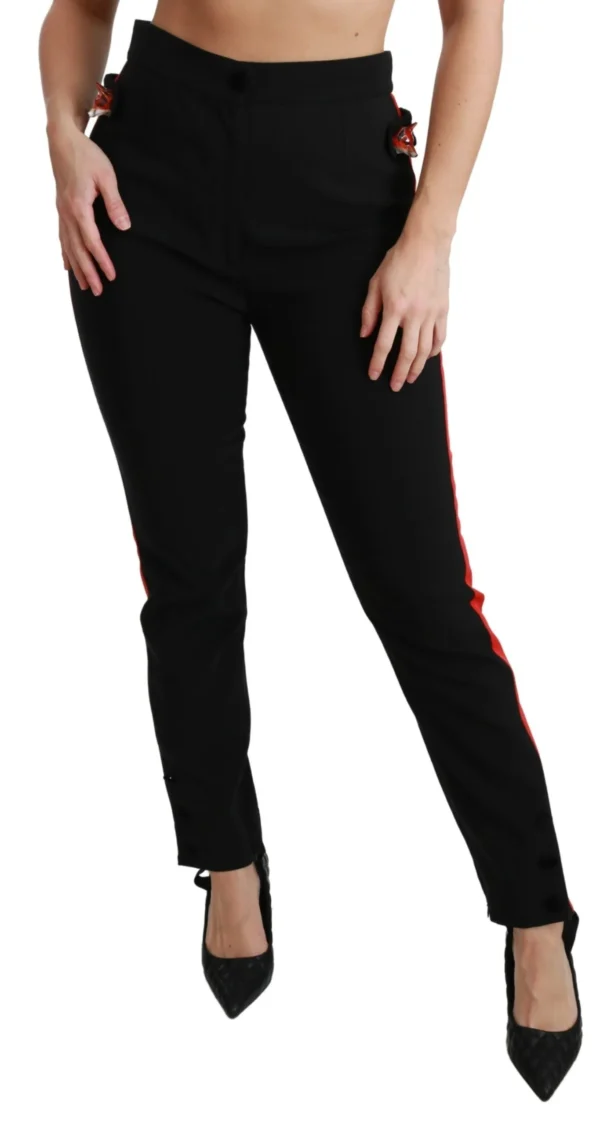 Dolce & Gabbana Women's Chic High Waist Skinny Pants in Black