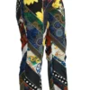 Dolce & Gabbana Women's Elegant High Waist Multicolor Straight Pants