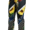 Dolce & Gabbana Women's Elegant High Waist Multicolor Straight Pants