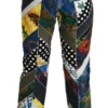 Dolce & Gabbana Women's Elegant High Waist Multicolor Straight Pants