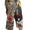 Dolce & Gabbana Women's Elegant High Waist Cropped Silk Blend Trousers