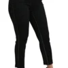 Dolce & Gabbana Women's Elegant High Waist Skinny Black Brocade Pants