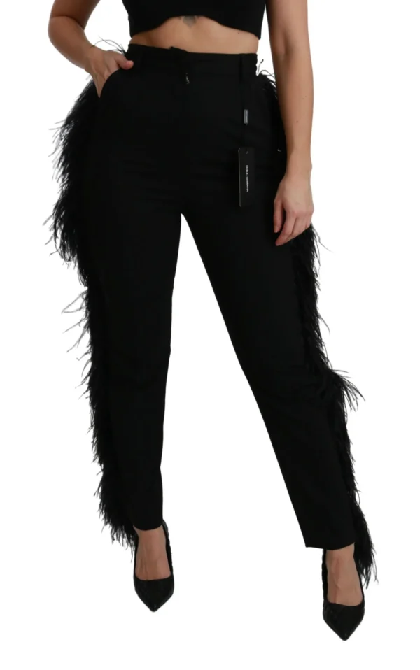 Dolce & Gabbana Women's Elegant High Waist Wool Blend Pants