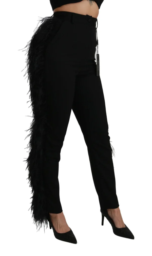 Dolce & Gabbana Women's Elegant High Waist Wool Blend Pants