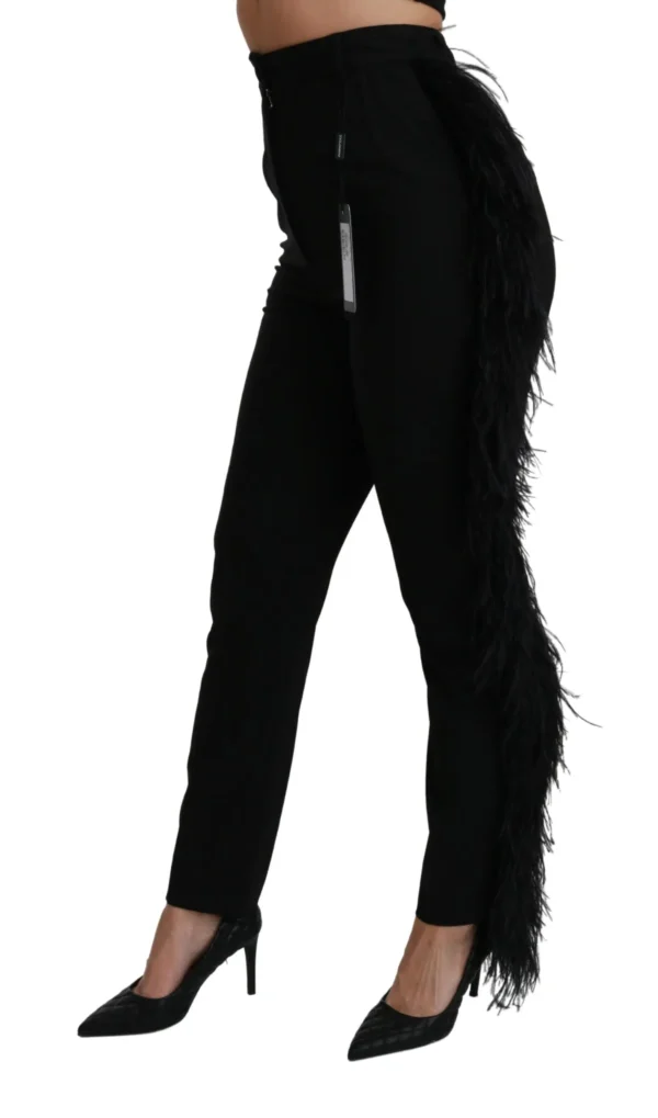 Dolce & Gabbana Women's Elegant High Waist Wool Blend Pants
