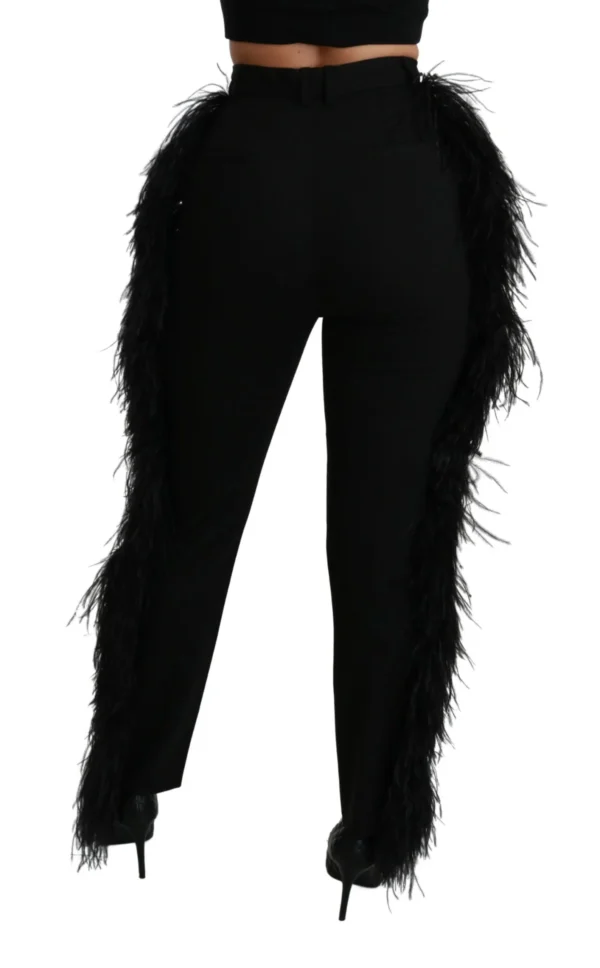 Dolce & Gabbana Women's Elegant High Waist Wool Blend Pants