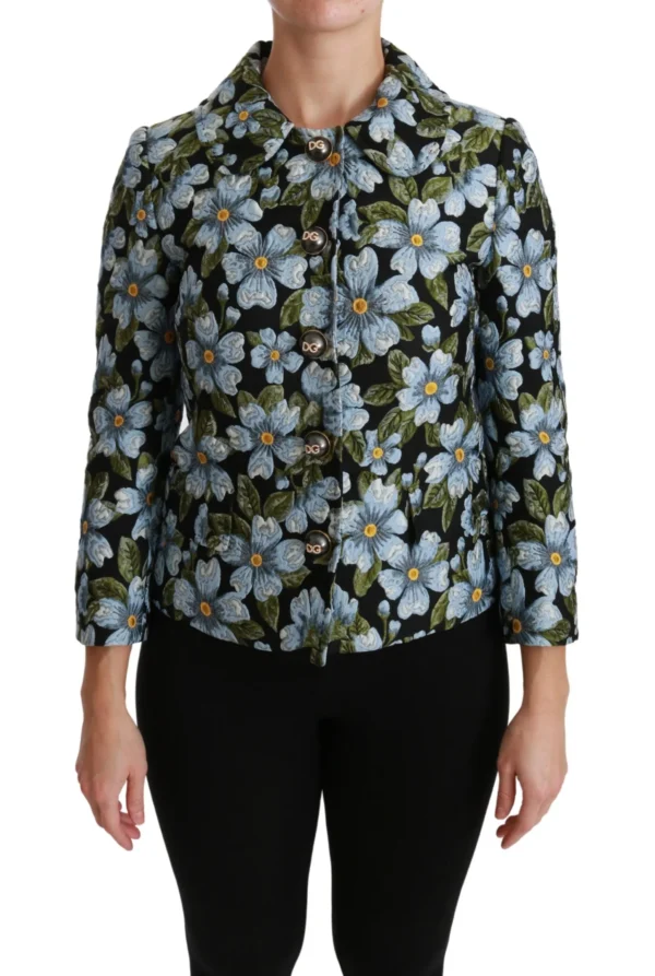 Dolce & Gabbana Women's Elegant Floral Brocade Blazer Coat Jacket