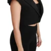 Dolce & Gabbana Women's Elegant Black Cropped Blazer Vest