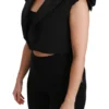 Dolce & Gabbana Women's Elegant Black Cropped Blazer Vest