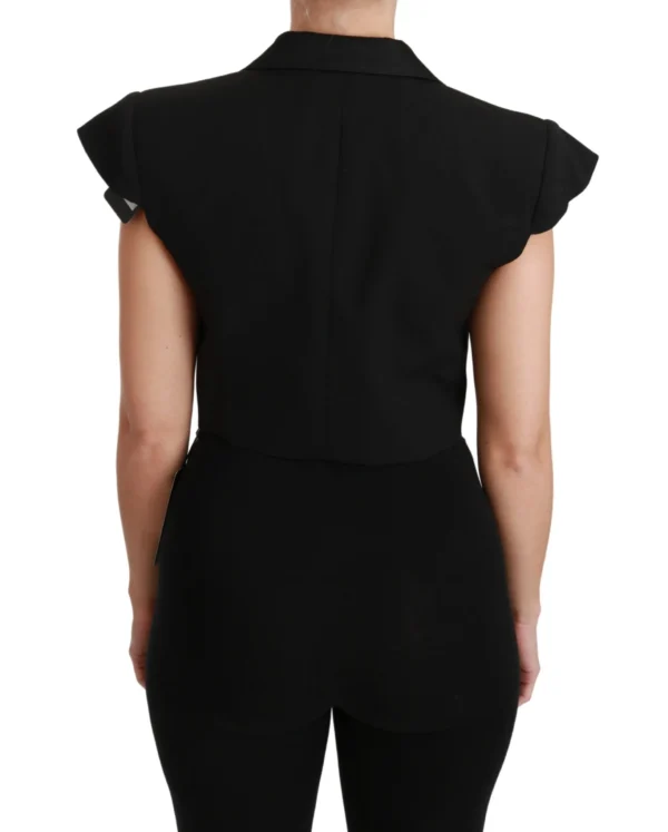 Dolce & Gabbana Women's Elegant Black Cropped Blazer Vest