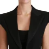 Dolce & Gabbana Women's Elegant Black Cropped Blazer Vest